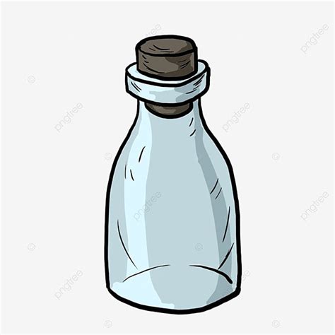 Empty Bottle Clipart Vector Cartoon Hand Drawing Of Empty Glass Bottle Glass Hand Draw