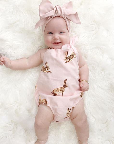 2pcscute Newborn Toddler Baby Girl Clothes Pink Rabbit Romper