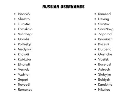 Russian Usernames 250 Cool Russian Names Ideas For You 2024