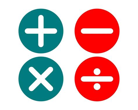 Plus Minus Multiply Divide Icons Vector 7960019 Vector Art At Vecteezy