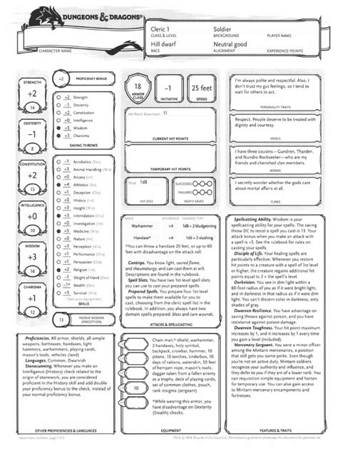 Dd Character Sheet Pdf Dm Screen For Dnd 5e 5th Edition With Fillable