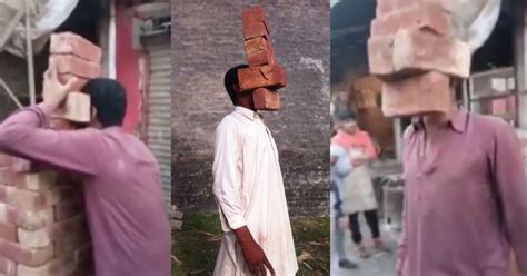 Watch This 21 Year Old From Pakistan Lifts 8 Bricks Using Teeth