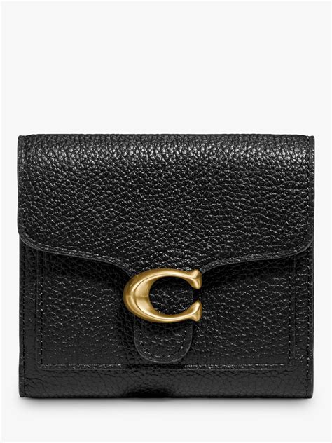 Coach Tabby Leather Small Wallet Black At John Lewis And Partners