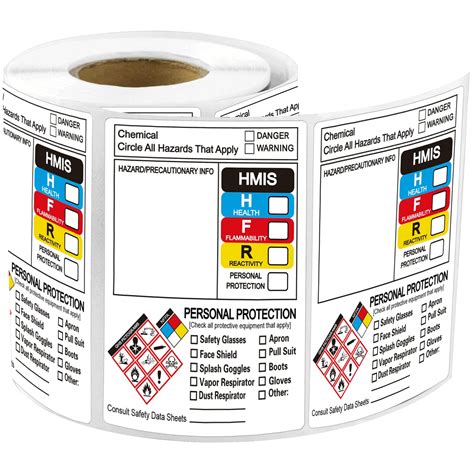 Buy SDS OSHA Data Labels For Safety 4 X 3 Inch GHS Secondary Container