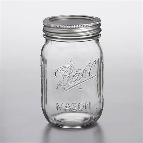 ball 1440069056 16 oz pint stars and stripes regular mouth glass canning jar with silver metal