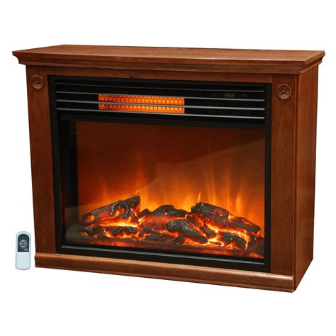 Infrared Electric Fireplace Space Heater 1500 Watt Medium Oak Finish