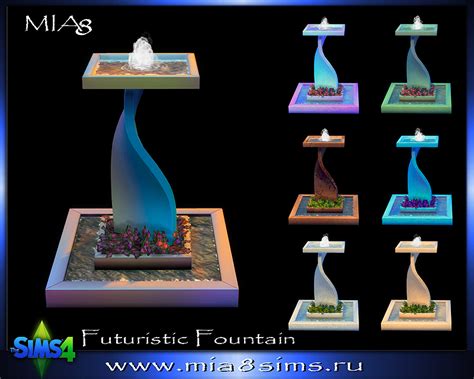Ts4 Futuristic Fountain By Mia8 Ts4 Fountain Ts4 Zakaz Mia8sims