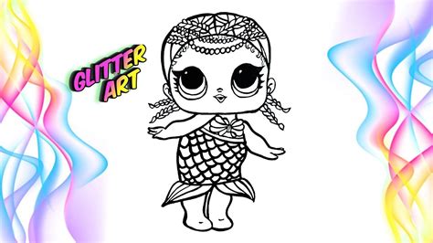 How To Draw Lol Doll Merbaby Easy Lol Surprise Doll Drawing And