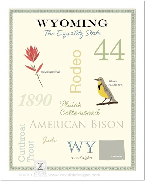 Wyoming State Pride Series 11x14 Poster Etsy Wyoming Wyoming State