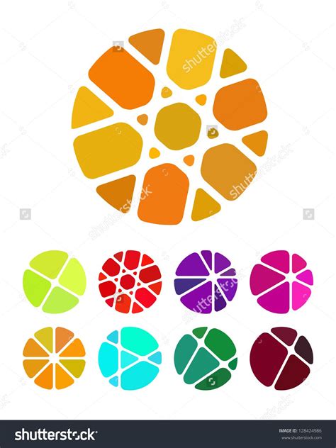 Design Round Logo Element Crushing Abstract Circle Pattern Colorful