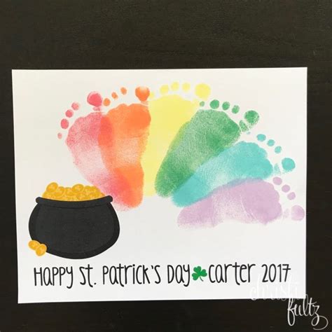 Happy St Patricks Day Printable In 2021 Baby Footprint Crafts