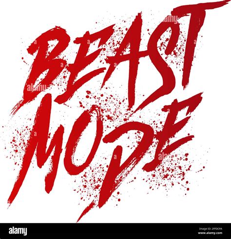 Beast Mode Word Hand Lettering Brush Style Letters On Isolated