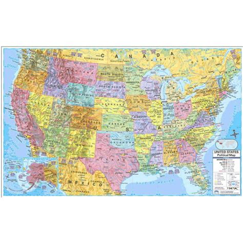 Kappa Map Group Combo Laminated 40 X 28 Inch Us And World Wall Map