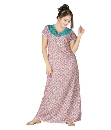 Buy Naughty Nightwear Cotton Nighty And Night Gowns Pink Online At Best Prices In India Snapdeal