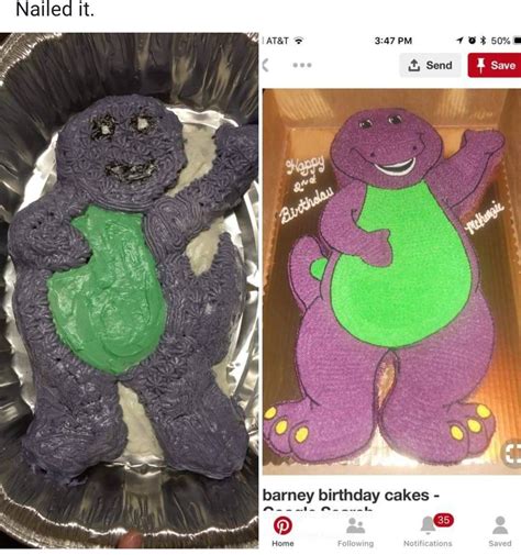 Perfect Recreation Of Barney Cookie Cake Expectationvsreality