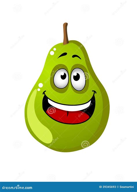 Green Cartoon Pear Fruit Stock Vector Illustration Of Fruity 39345693