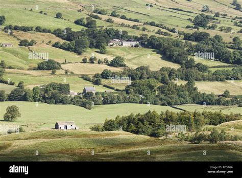 English countryside, rural England scene with stone farm houses amongst