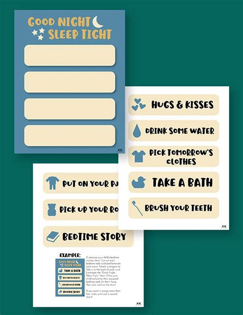 Printable Bedtime Routine Charts 8 In 2021 Bedtime Routine Chart