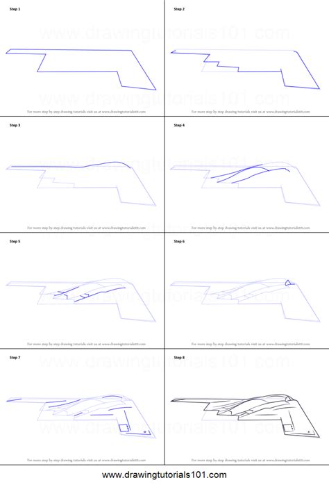 How to draw an airplane easy? How to Draw Stealth Bomber printable step by step drawing ...
