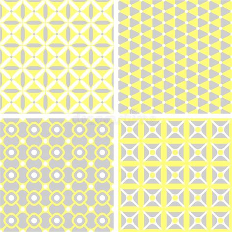 Seamless Fashion Patterns Set Yellow Grey Stock Illustrations 151