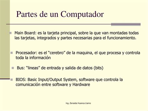 Ppt El Computador Y Sus Distintos Componentes Powerpoint Presentation