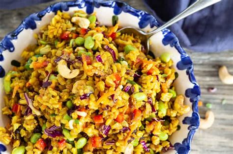 Curried Brown Rice And Veggie Salad With Toasted Cashews Lettys Kitchen