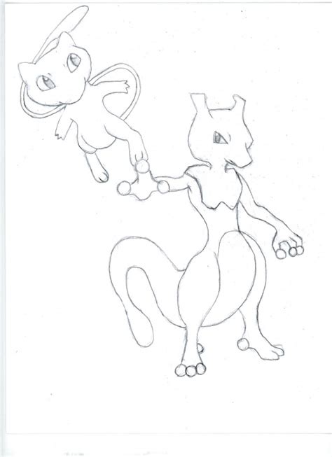 Coloring pages allow kids to accompany their favorite characters on an adventure. Mewtwo & Mew « Pokémon Fanart