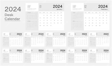 Premium Vector Vector Modern Desk Calendar Design 2024