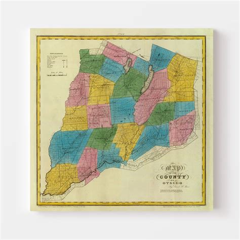 Vintage Map Of Otsego County New York 1829 By Teds Vintage Art