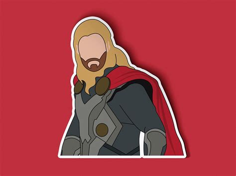 Thor Avengers Sticker Avengers Marvel Character Sticker Etsy