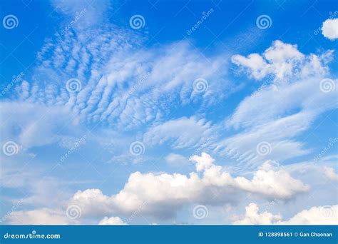 The Vast Sky And The White Clouds Float In The Sky Stock Image Image