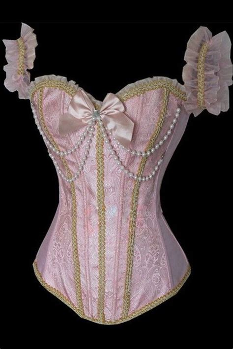 Corset W Pearl Chain This Would Be Cute In White For A Wedding Dress Pink Corset Bridal