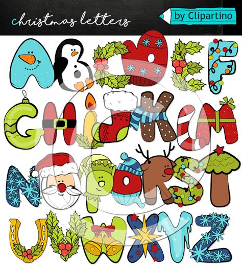 Christmas Alphabet Clip Art Christmas Letters Clip Art Teaching