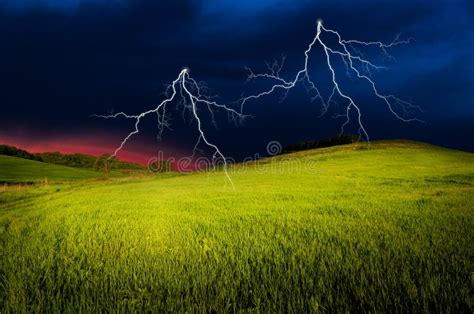 Thunderstorm With Lightning Stock Image Image Of Bright Light 40812591