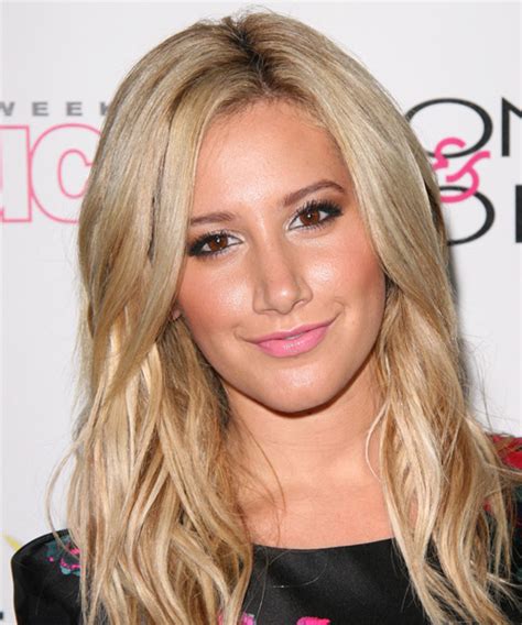 Ashley Tisdale Long Straight Light Champagne Blonde Hairstyle With