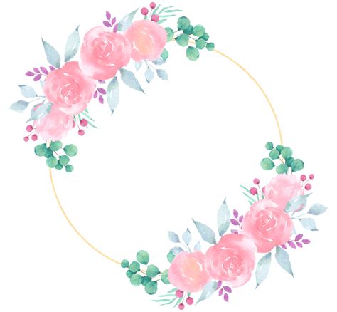 Pink Flower Wreath Watercolor 10335971 Png