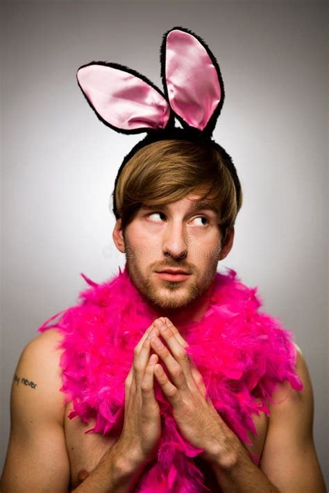 Man Wearing Bunny Ears Stock Photo Image Of Ears Person 22516974