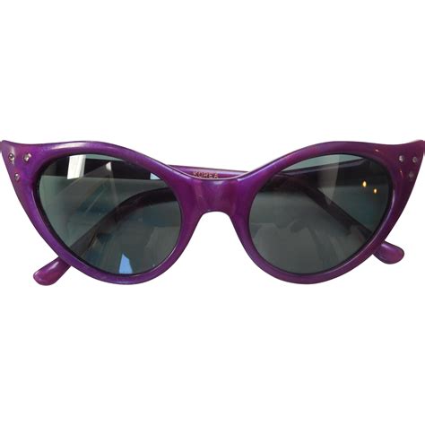 Purple Cats Eye Sunglasses With Rhinestones From Jadeparrot On Ruby Lane