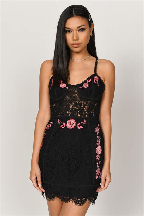 Mia Embroidered Lace Bodycon Dress In Nude Tobi Us My Xxx Hot Girl