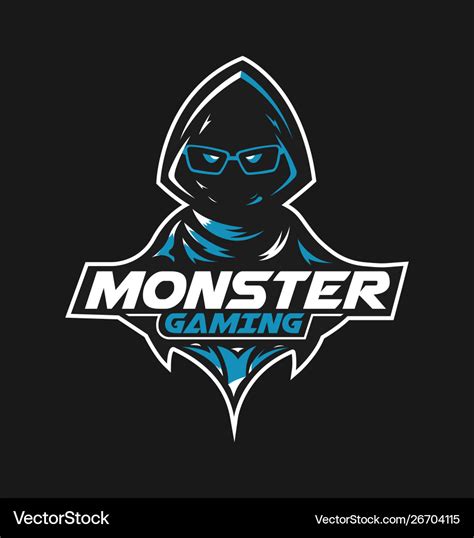 Monster Gaming Mascot Logo Design For Gamer Vector Image Gambaran
