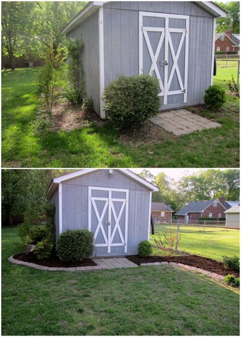 Back Breaking Diy Aka More Pavers Shed Landscaping Outdoor