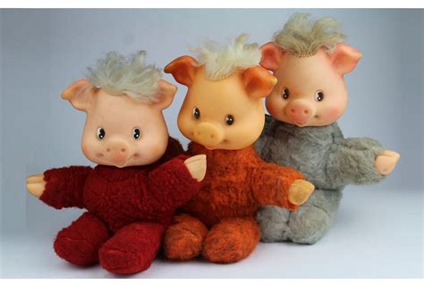 Vintage Three Little Pigs Toys Soviet Rubber Face Pigs Etsy Little