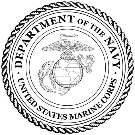 Marine Seal Department Of The Navy Black And White Sticker