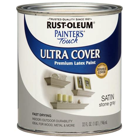 It is dramatic while being peaceful which is the perfect. Rust-Oleum Painter's Touch 32 oz. Ultra Cover Satin Stone Gray General Purpose Paint (Case of 2 ...