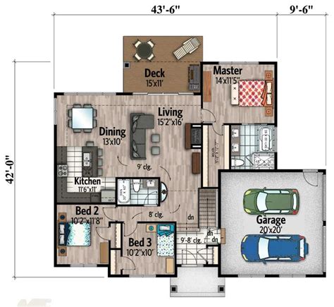 One Storey House With Attic Floor Plan Floorplansclick