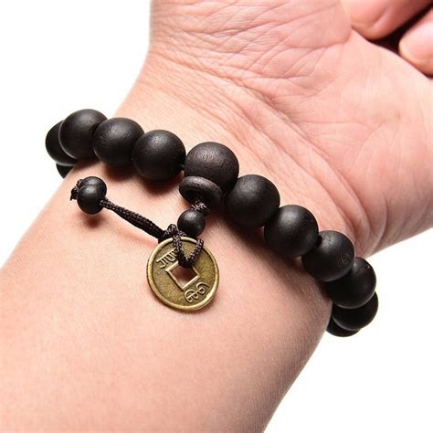 Black Wood Buddhist Beads Bracelet Buddhist Bracelet Mala Etsy