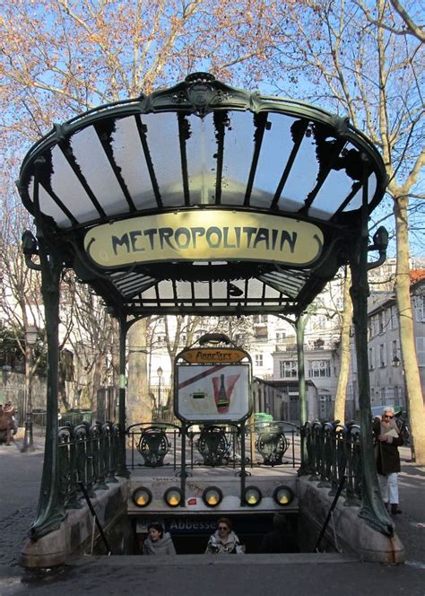 Paris Metro Station Entrance At Abbesses Designed By Hector Guimard For