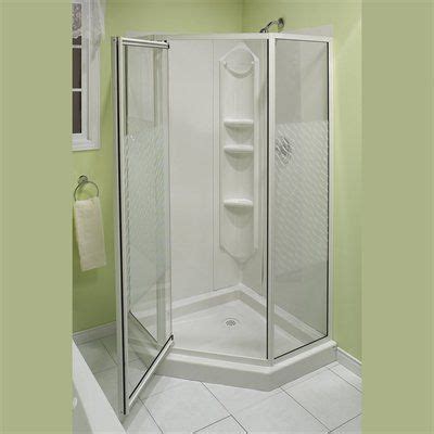 Find shower shower stalls & enclosures at lowe's today. Maax 101694-000-129-10 MAAX Shower solution Himalaya Neo Angle 36-in corner shower kit | Shower ...