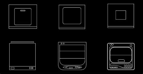 Washing Machine Dryers CAD Blocks CAD Blocks DWG