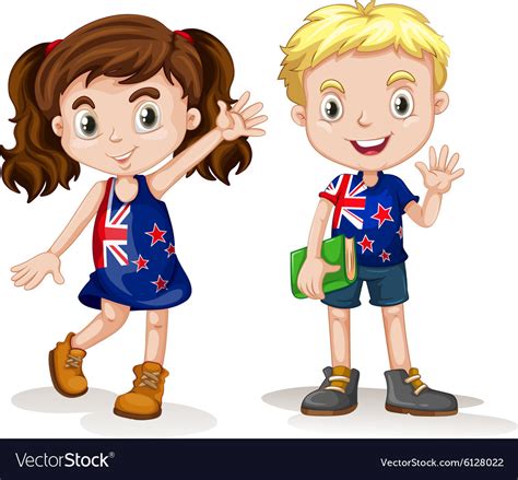 British Boy And Girl Greeting Royalty Free Vector Image